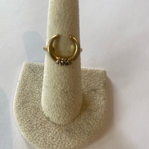 Gold plated horseshoe ring with crystals